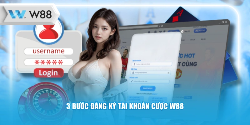 3 bước đăng ký tài khoản cược W88